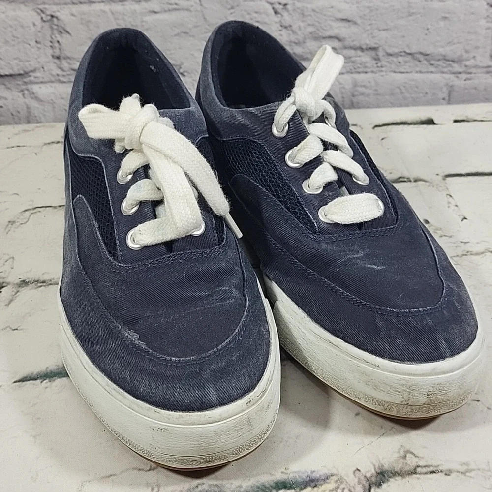 Sperry Top Sider Boat Shoes Womens Sz 9 Navy Blue‎ Platform Chunky Y2K Sneakers